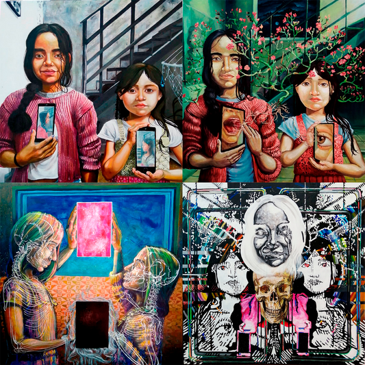 Cuadro al óleo - Cuatro niveles de simulacro