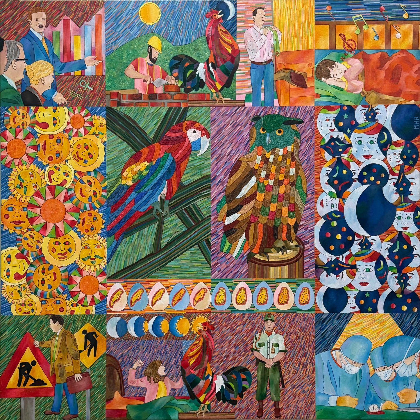 Obra de arte original - La noche y el nuevo día