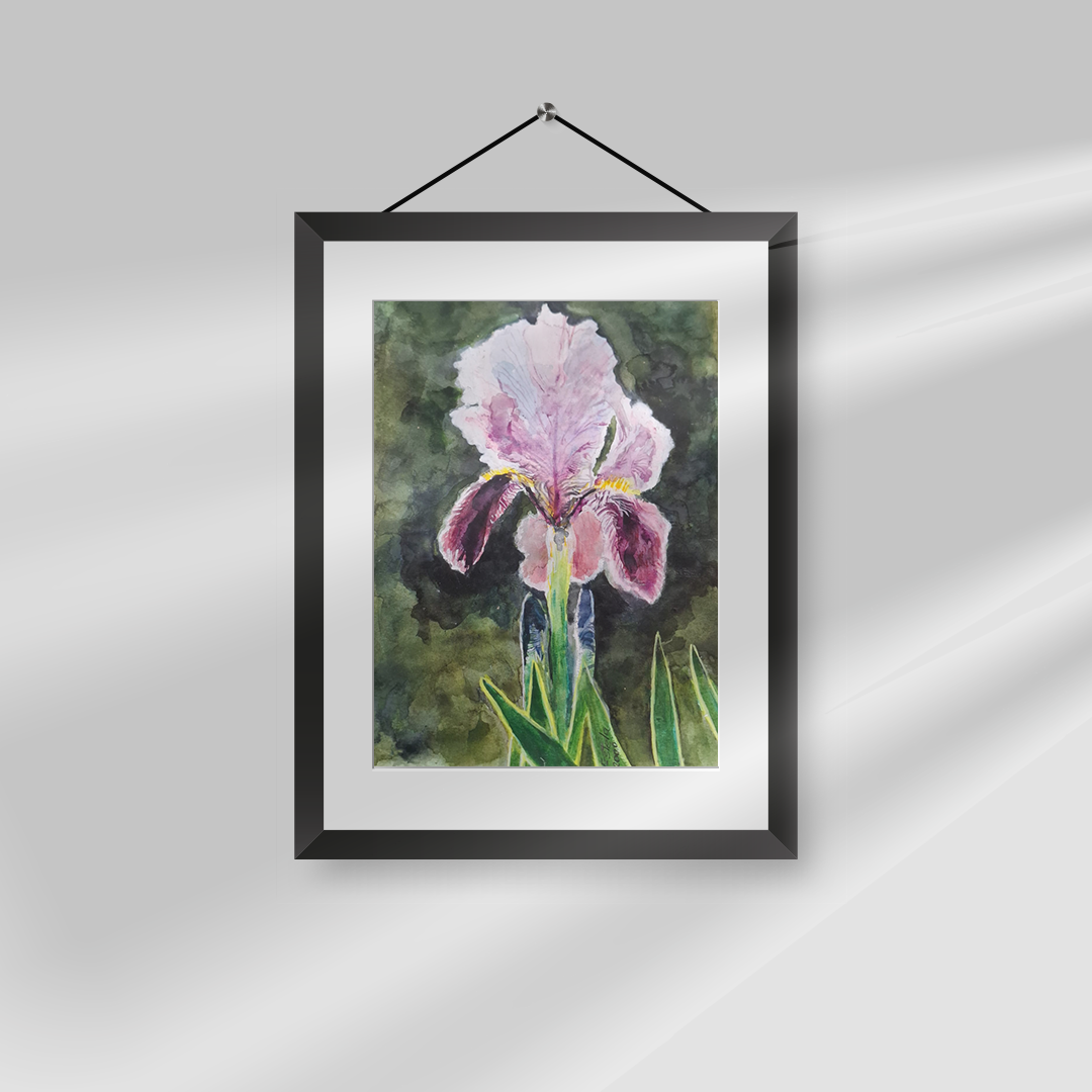 Orquídea en fondo verde