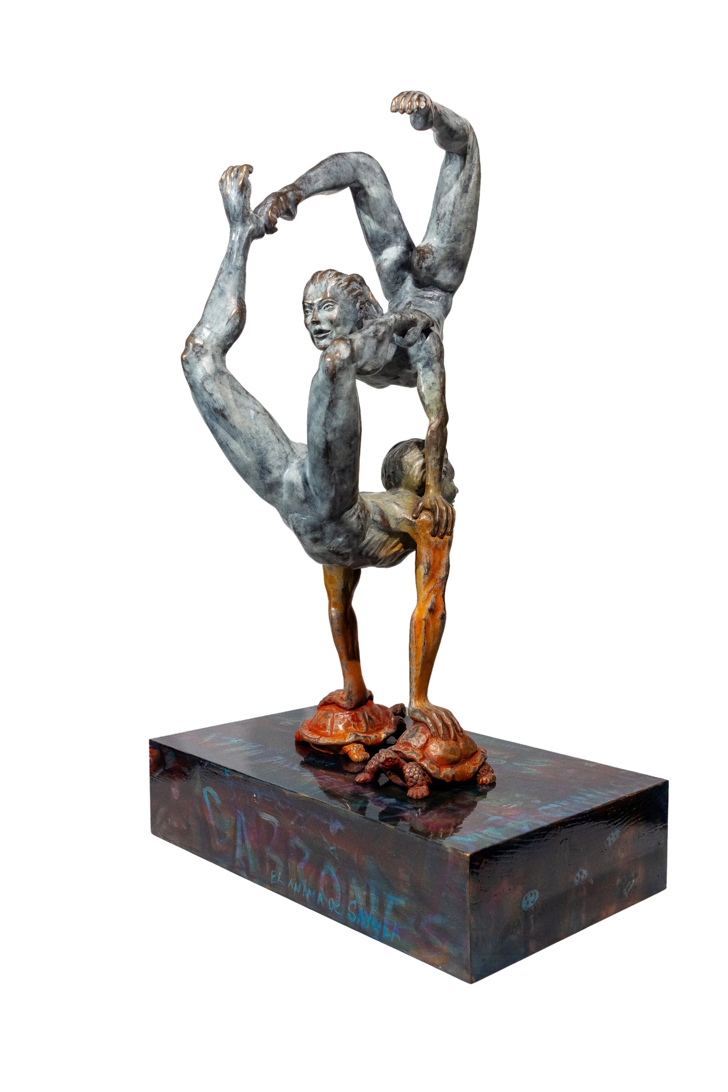 Escultura moderna / Bronce / Madera - Tortugas hasta el fondo, coordenadas: 1.618033...?