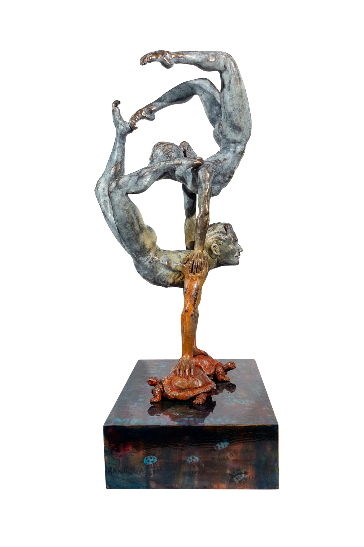 Escultura moderna / Bronce / Madera - Tortugas hasta el fondo, coordenadas: 1.618033...?