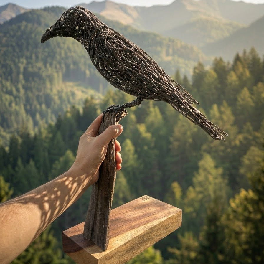 Escultura de alambre - Muninn