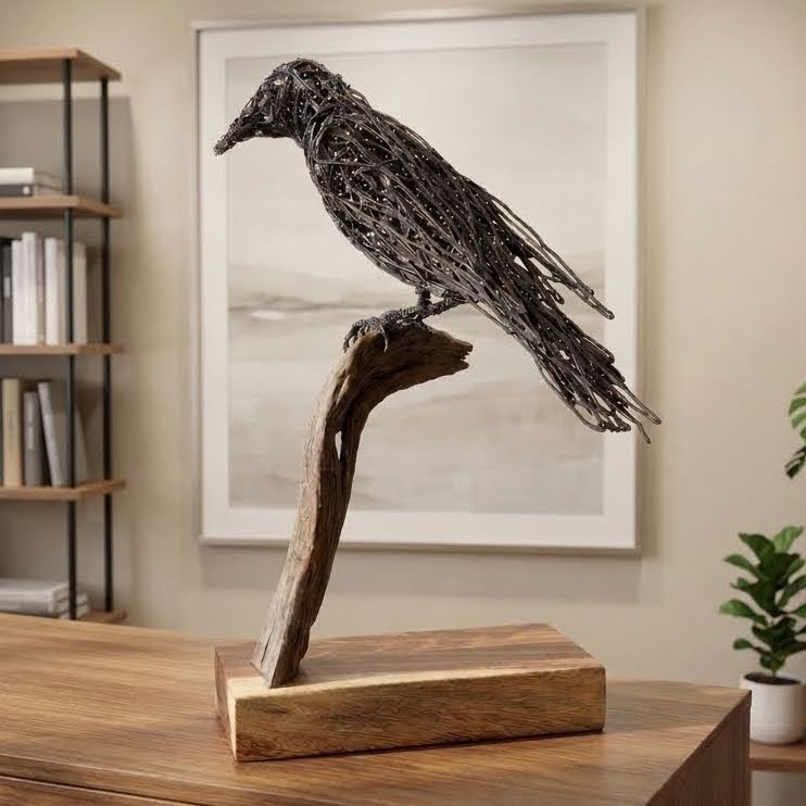 Escultura de alambre - Muninn