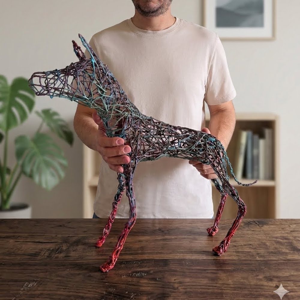 Escultura de alambre - Xoloitzcuintle ¼