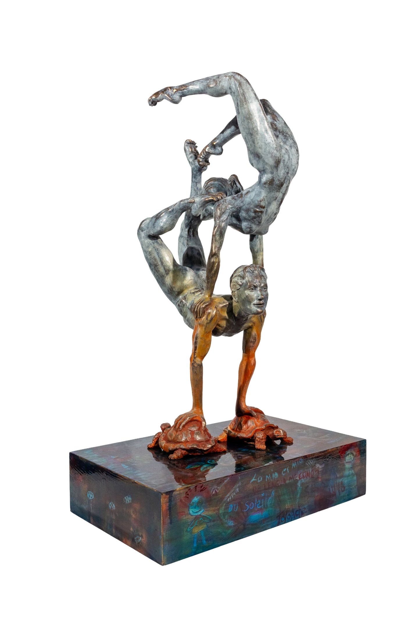 Escultura moderna / Bronce / Madera - Tortugas hasta el fondo, coordenadas: 1.618033...?