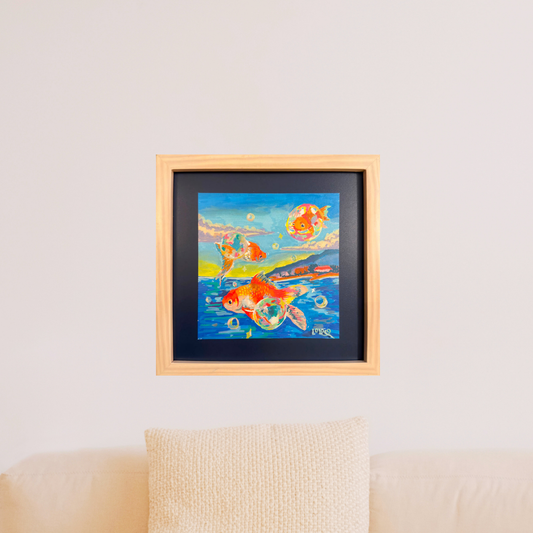 Pintura acrílica - Peces koi