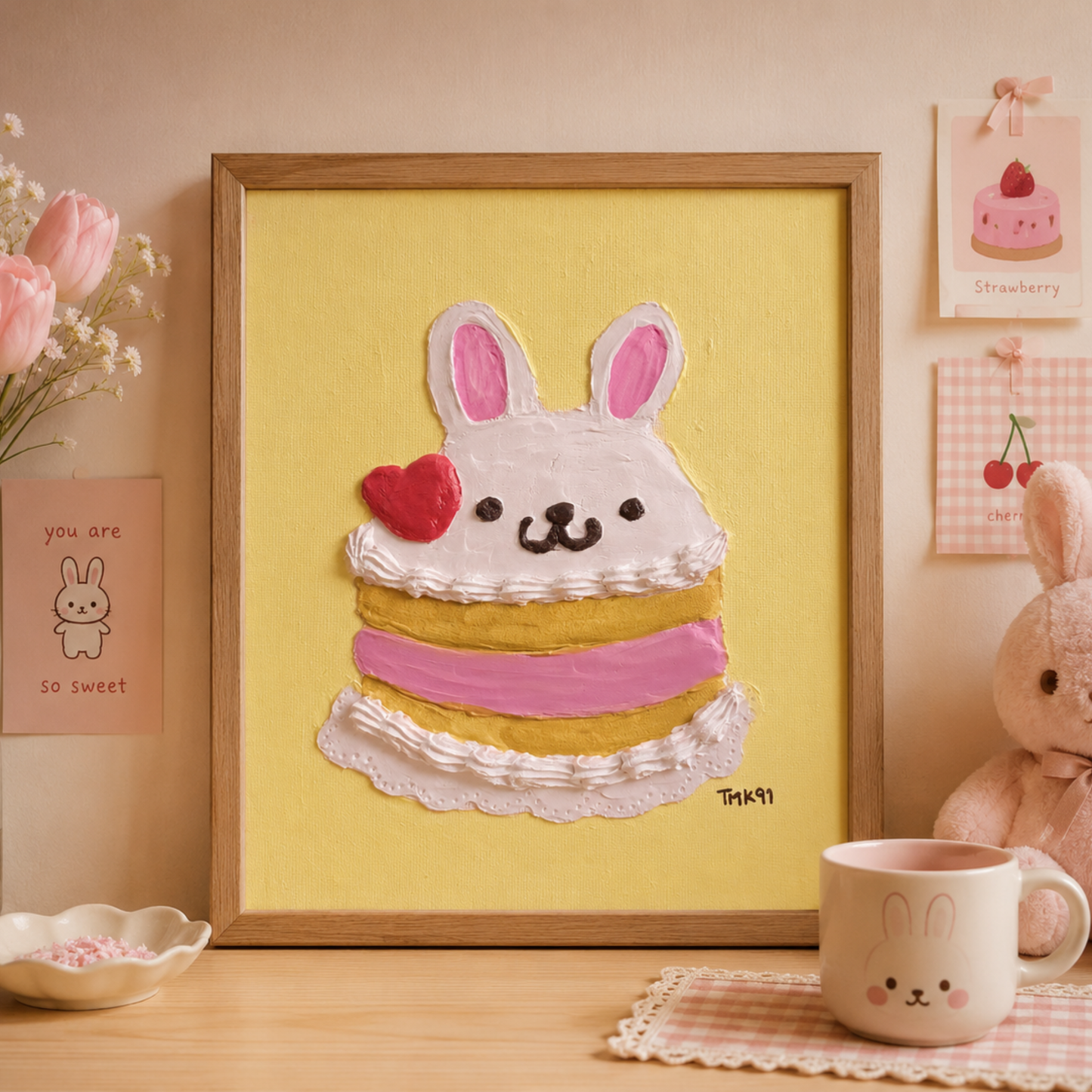 Bunny Shortcake | Pintura Original Kawaii Acrilico TMK91