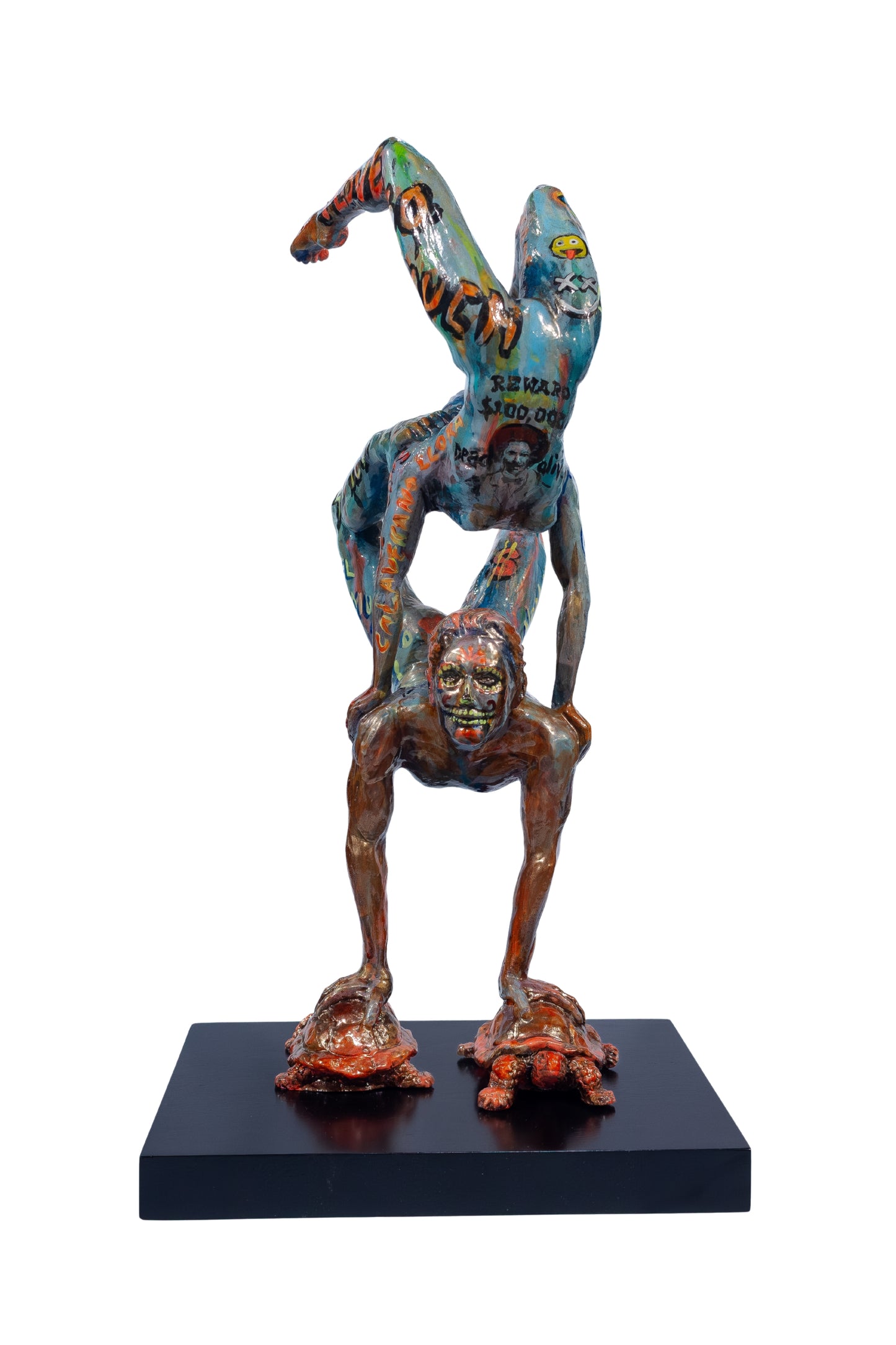 Escultura moderna / Resina - Tortugas hasta el fondo, coordenadas: 1.618033...?