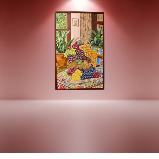 OBRA DE ARTE ORIGINAL - UVAS EN CANASTA