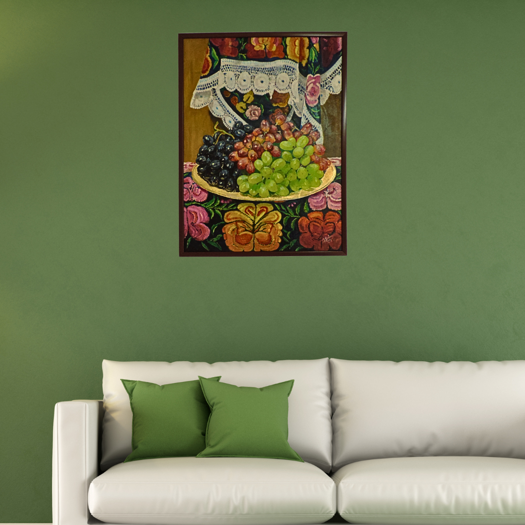 OBRA DE ARTE ORIGINAL- UVAS Y MANTILLA
