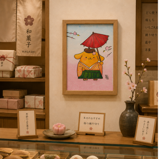 Japurín | Original Kawaii Japonés Pintura Acuarela