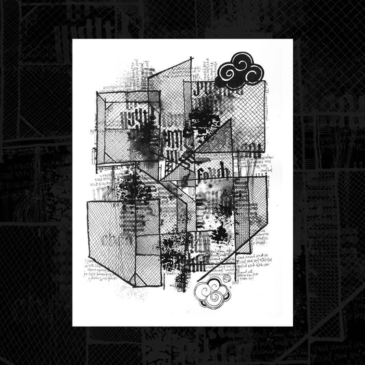 Pintura original - Tinta en papel - Jaulas