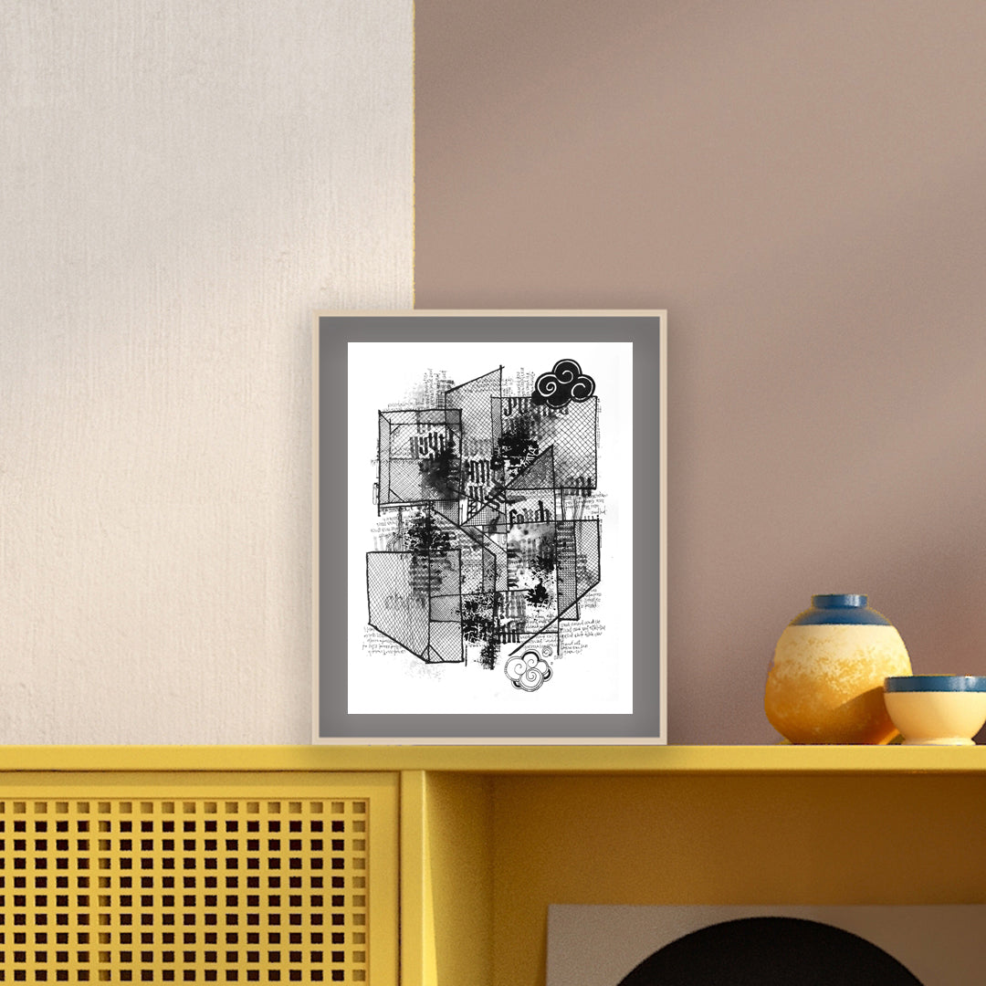 Pintura original - Tinta en papel - Jaulas