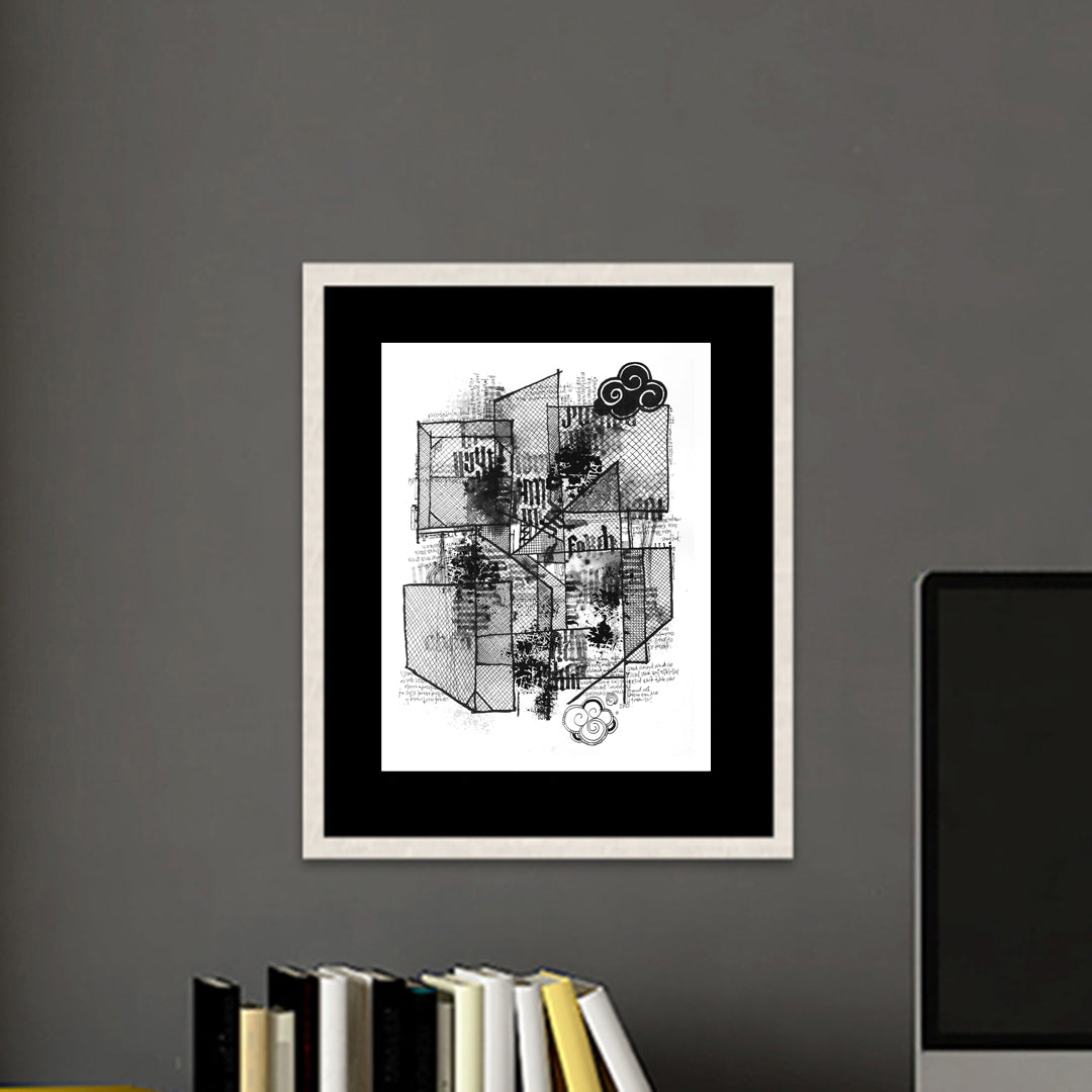 Pintura original - Tinta en papel - Jaulas