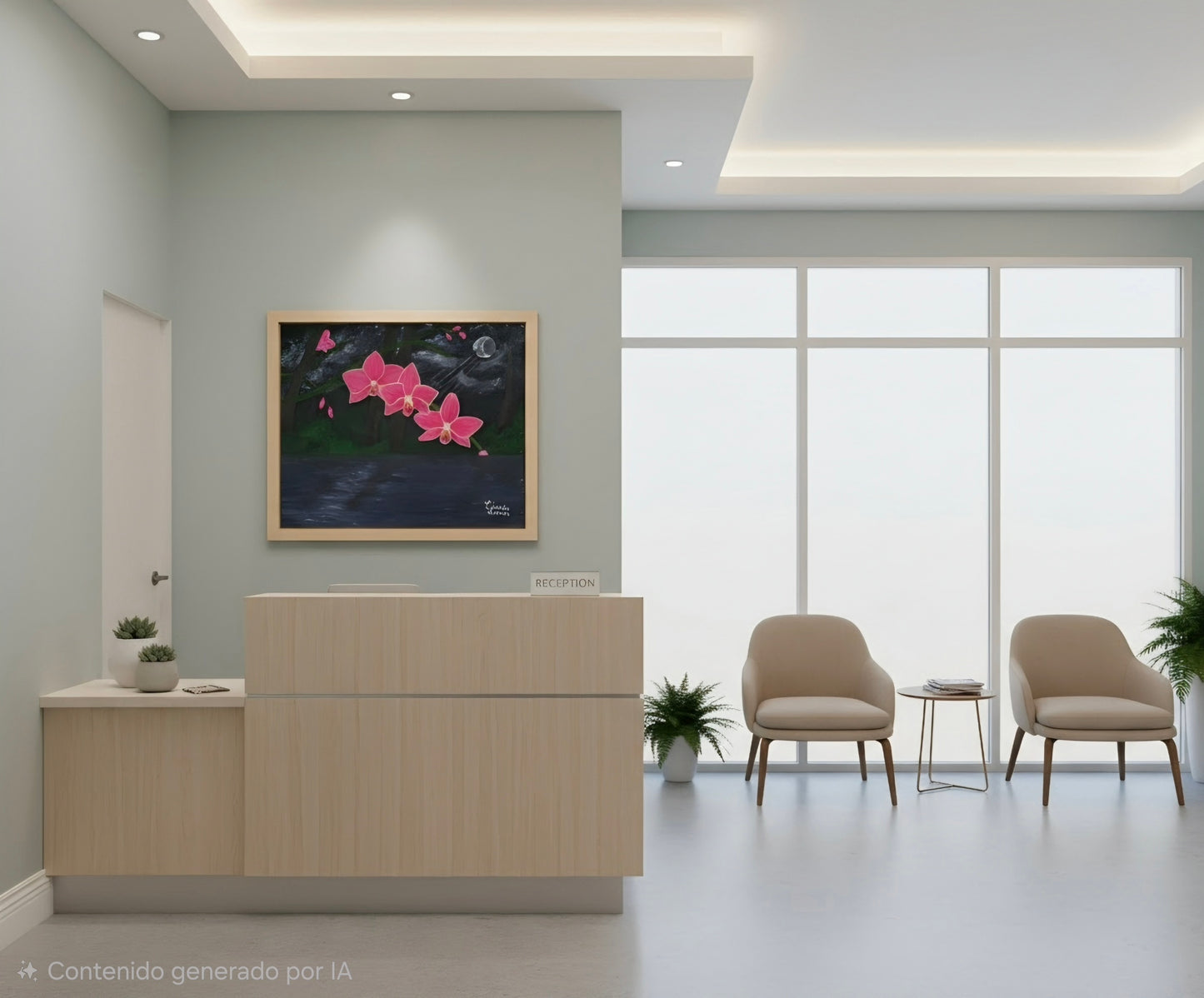 Obra de arte original: Nocturno orquídeas en luz de luna