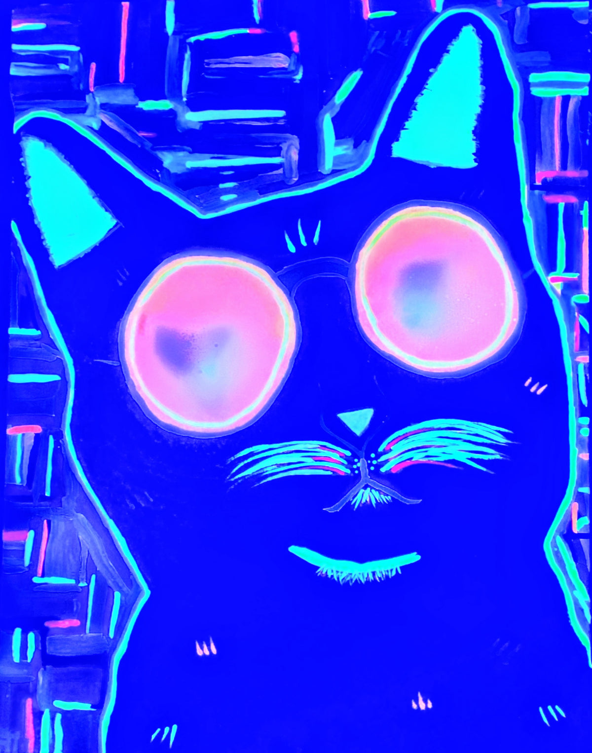 Cuadro Neon Painting Trip-Gato