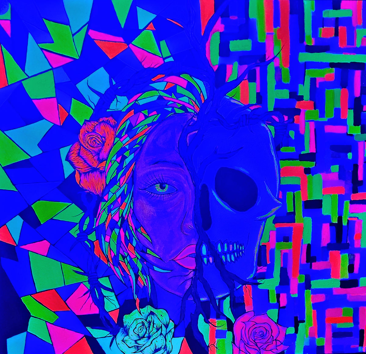 Cuadro Decorativo Neon. La Muerte y el Alma.
