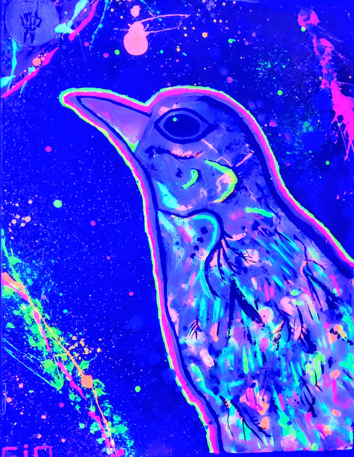Cuadro Neon Decorativo-Pajaro Carpintero.
