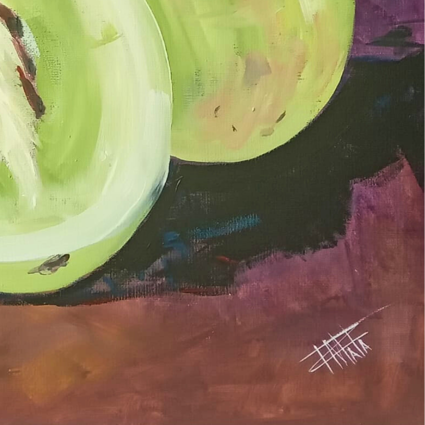 OBRA DE ARTE ORIGINAL - DOS UVAS Y MEDIA VERDES