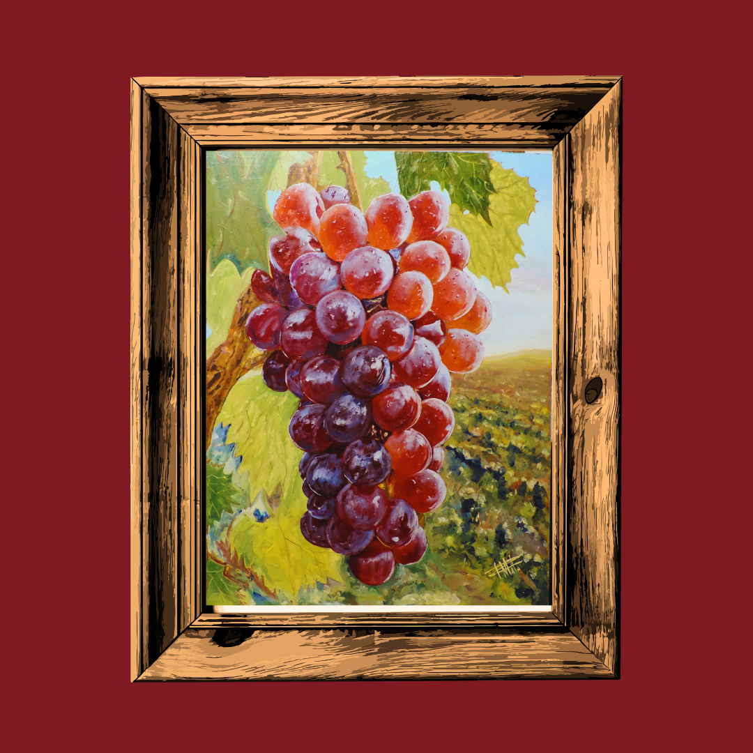 OBRA DE ARTE ORIGINAL - UVAS Y VIÑEDO