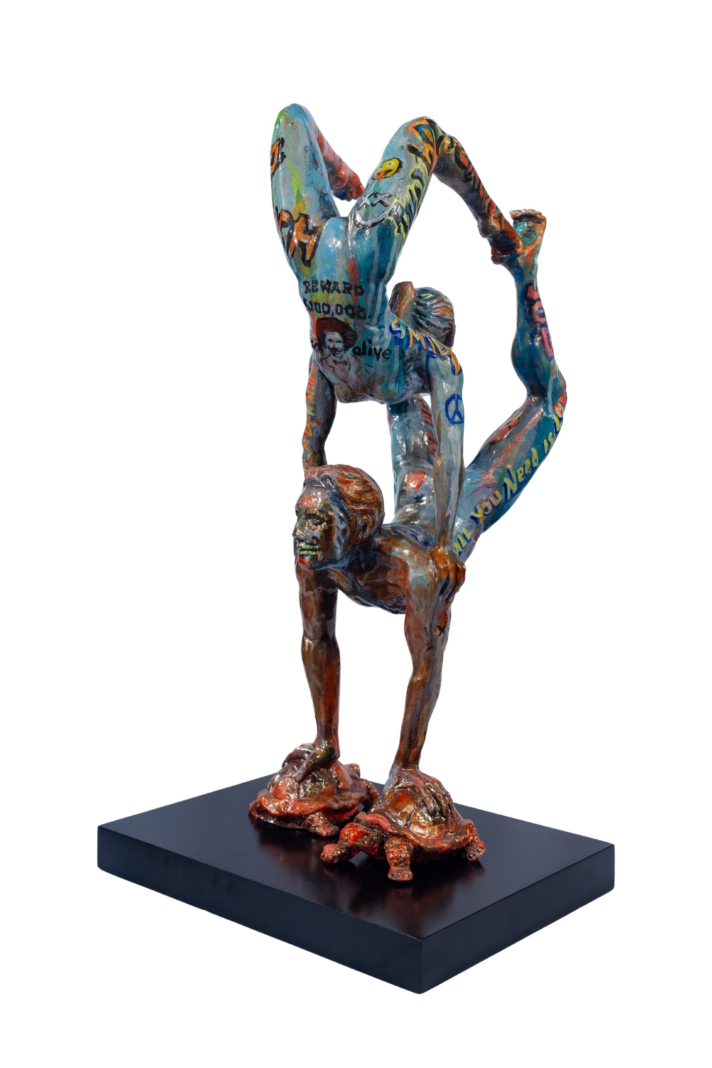 Escultura moderna / Resina - Tortugas hasta el fondo, coordenadas: 1.618033...?