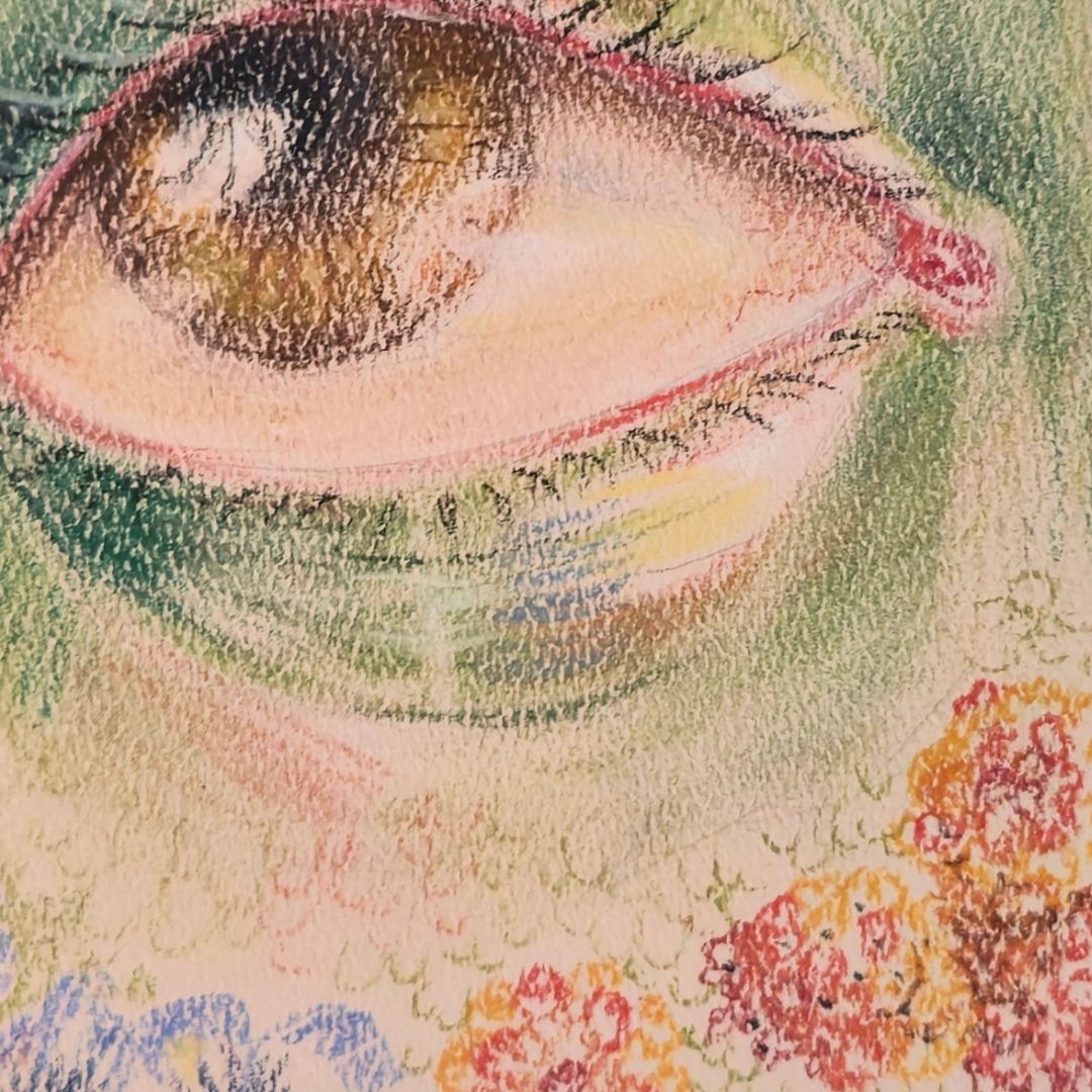 Dibujo al Pastel - Mira hacia arriba