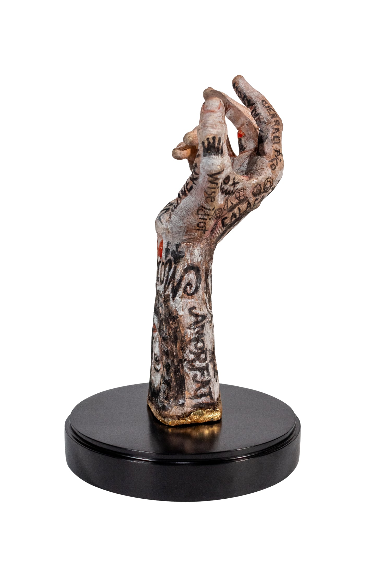 Escultura moderna / Ceramica - Mito-mano de cera y negro de vid-@