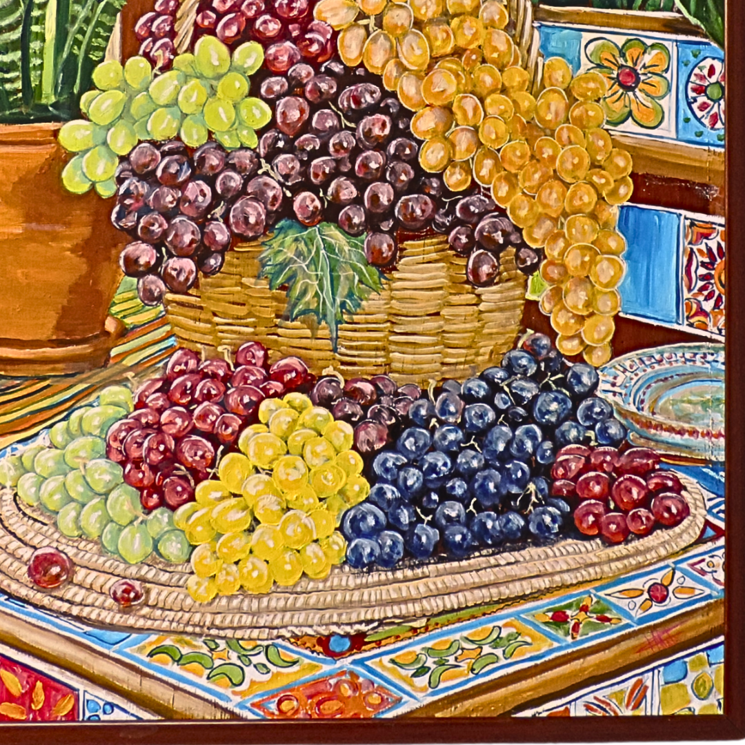OBRA DE ARTE ORIGINAL - UVAS EN CANASTA