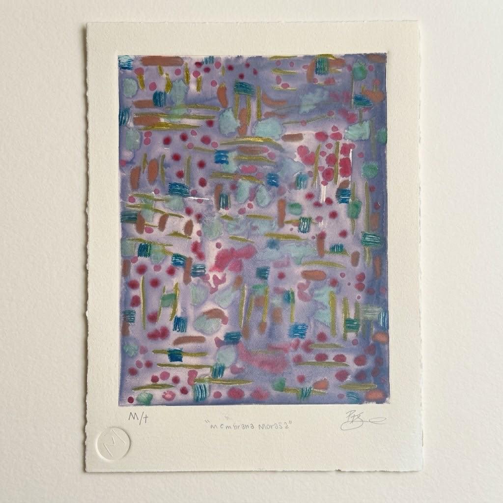 Grabado abstracto -  Membrana Morada