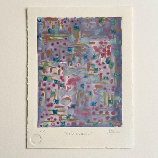 Grabado abstracto -  Membrana Morada