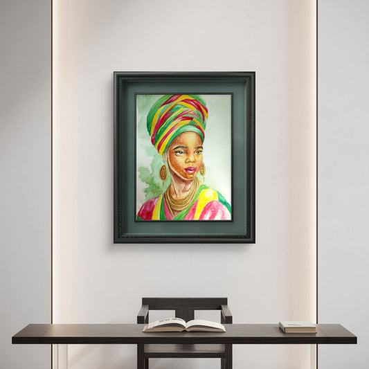 Acuarela - "Mamá Afrika" - Obra original