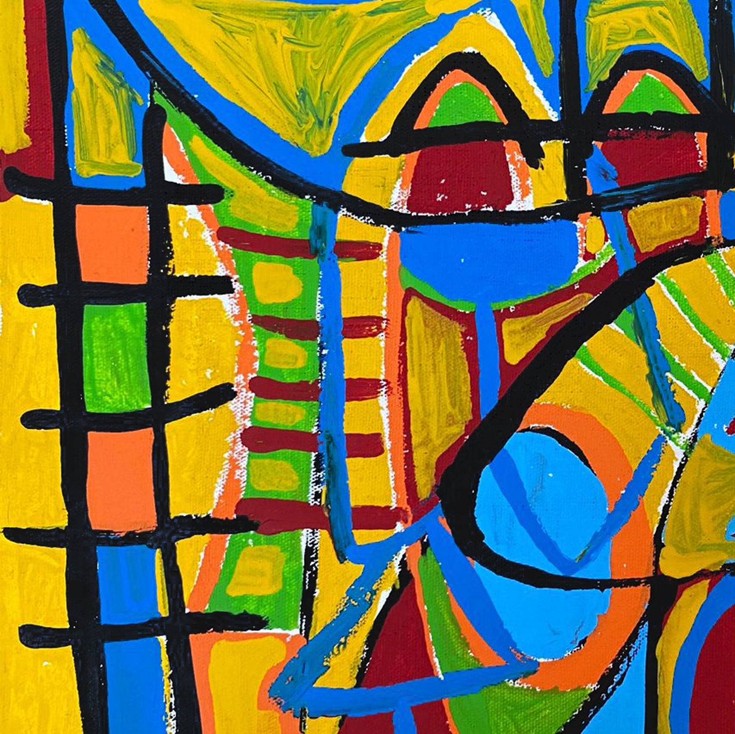 Mosaico en fondo amarillo