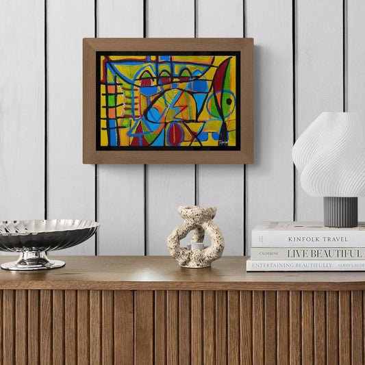 Mosaico en fondo amarillo