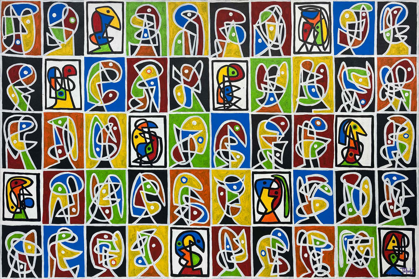 Mosaico en fondo negro