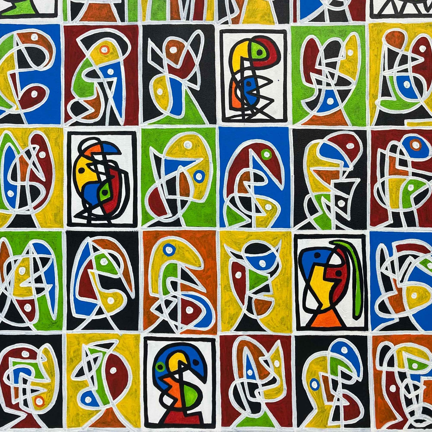 Mosaico en fondo negro