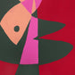 Retrato de perfil en fondo sangre
