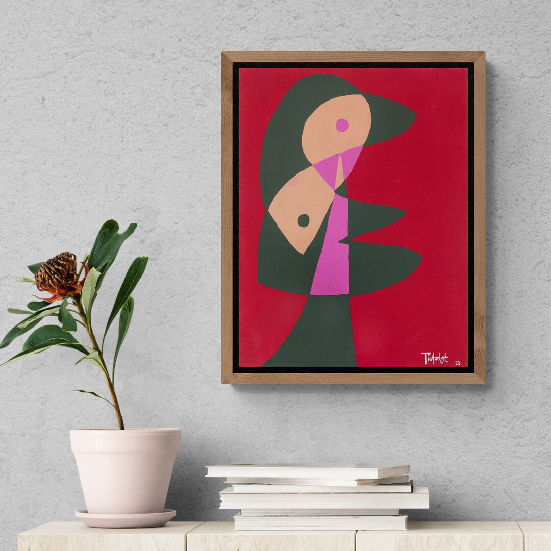 Retrato de perfil en fondo sangre