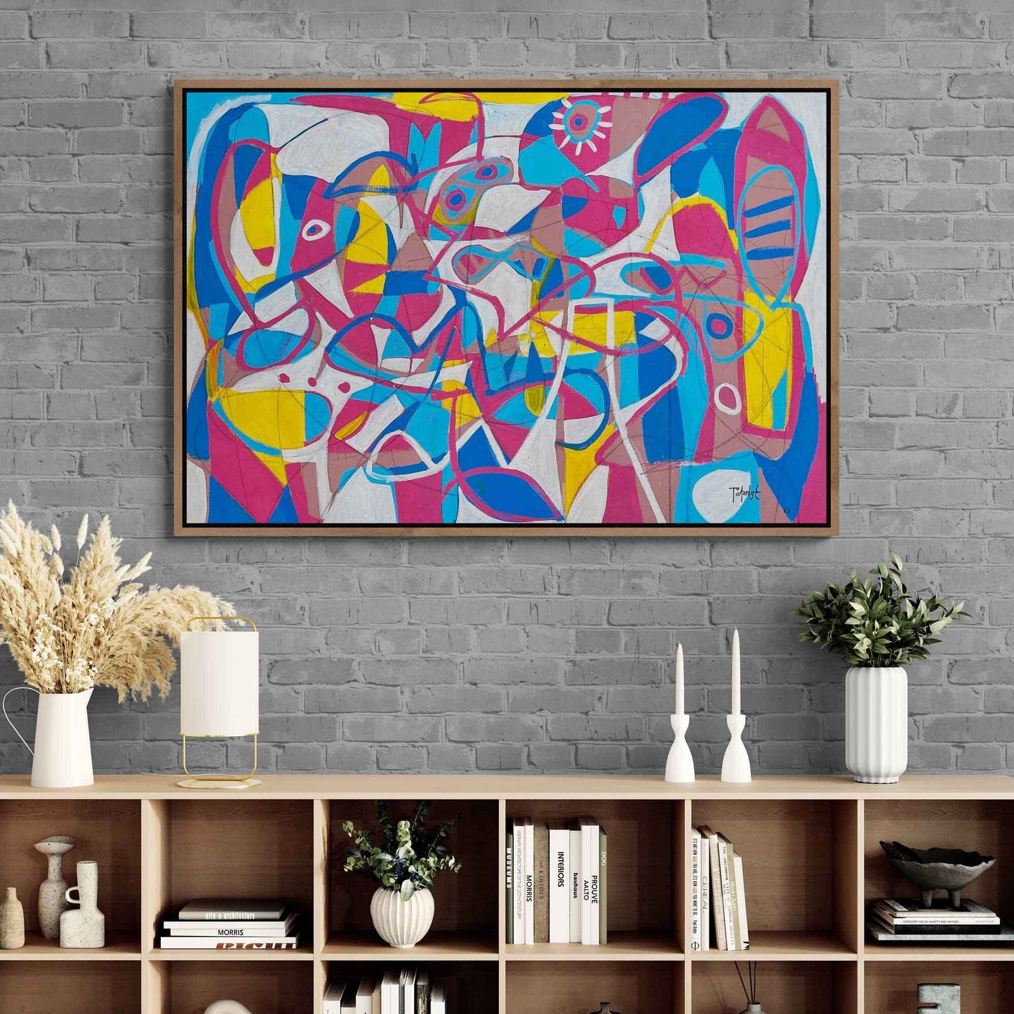 Improvisación rosa y azul