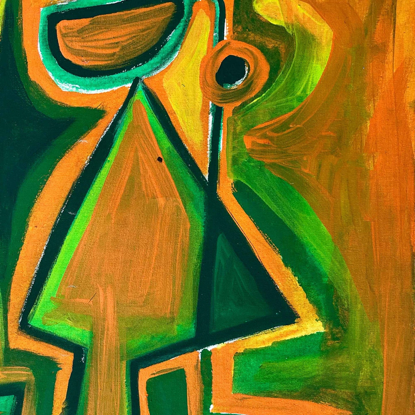 Personaje naranja con verde