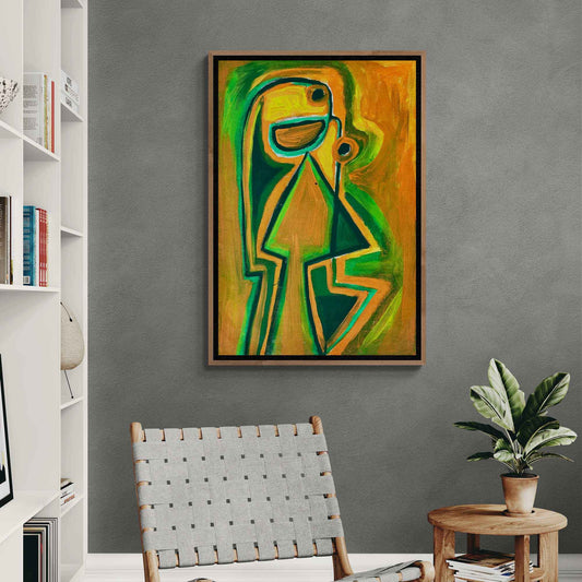 Personaje naranja con verde