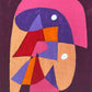 Retrato en rojos y violetas