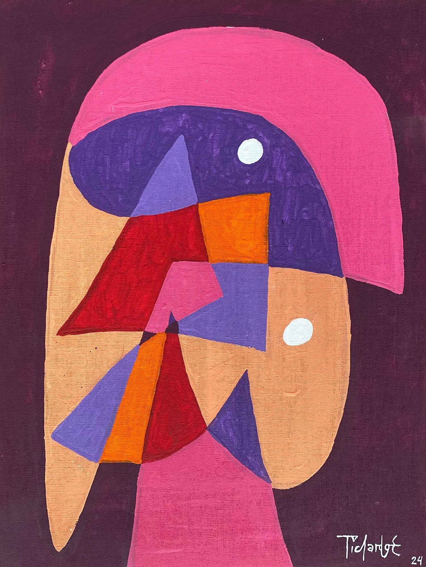 Retrato en rojos y violetas
