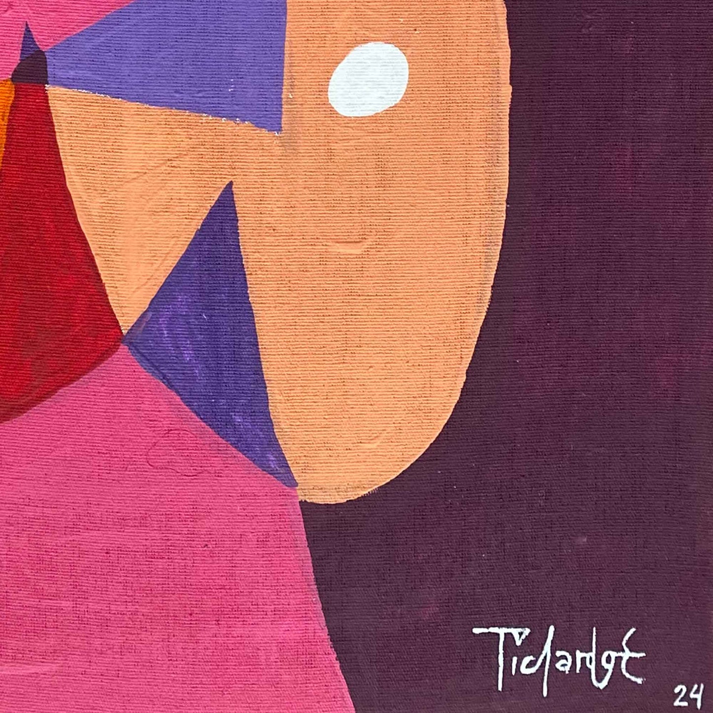 Retrato en rojos y violetas