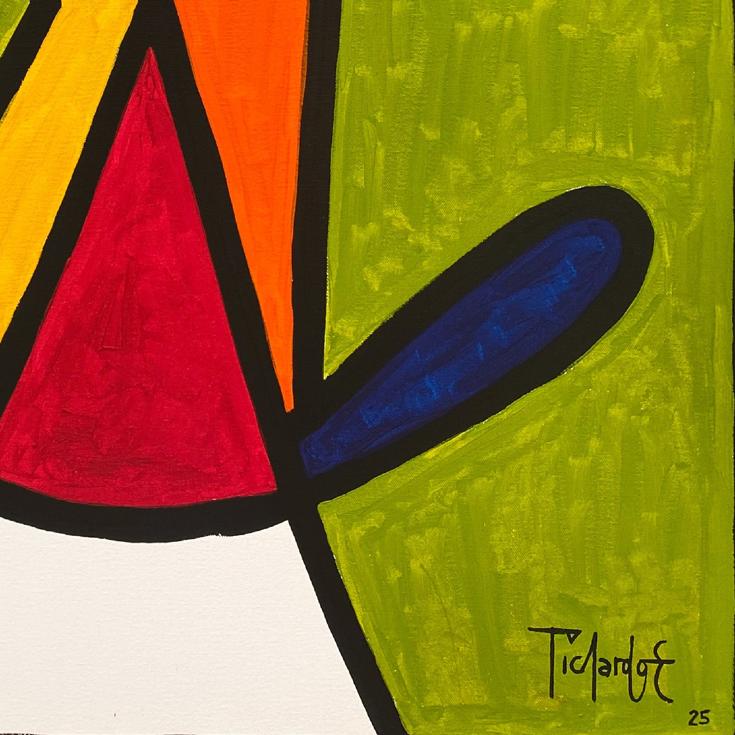 Retrato en fondo verde