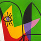 Retrato en fondo verde