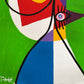 Retrato en fondo verde