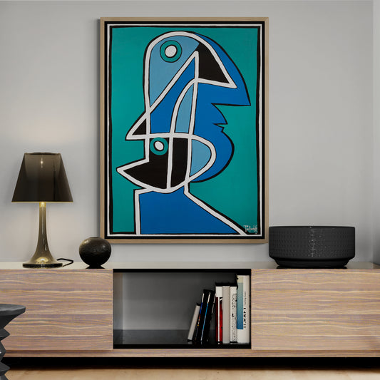 Retrato en azules