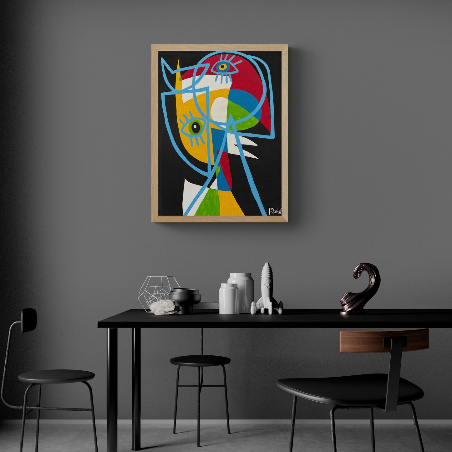 Retrato en fondo negro