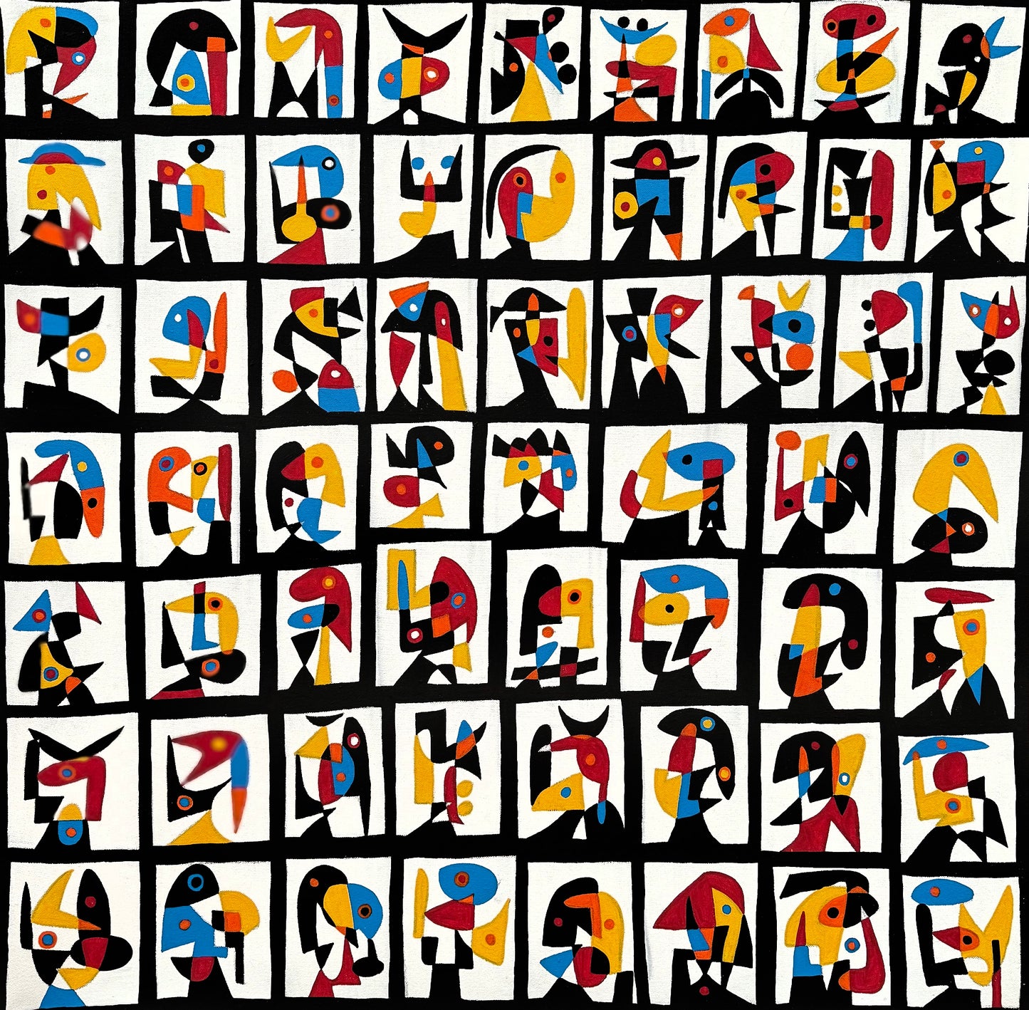 Mosaico de personas en fondo blanco