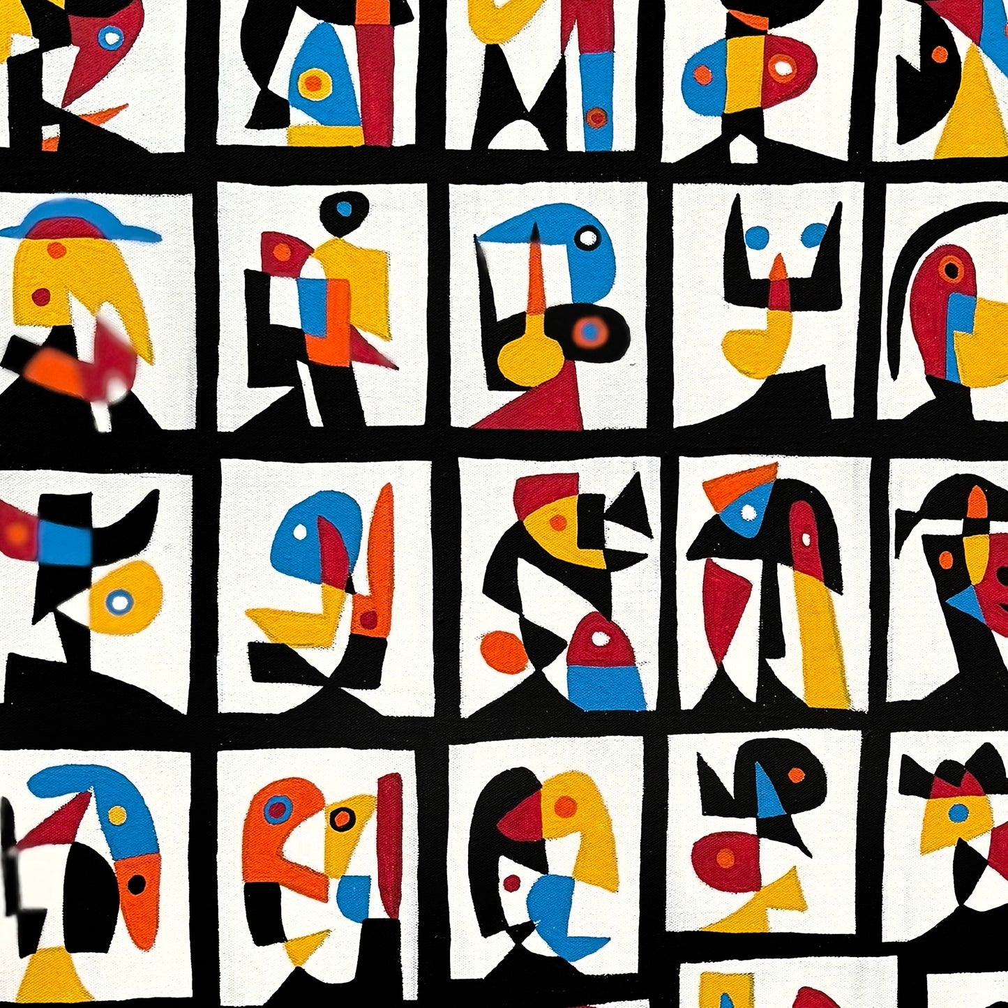 Mosaico de personas en fondo blanco